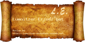 Lumnitzer Erzsébet névjegykártya